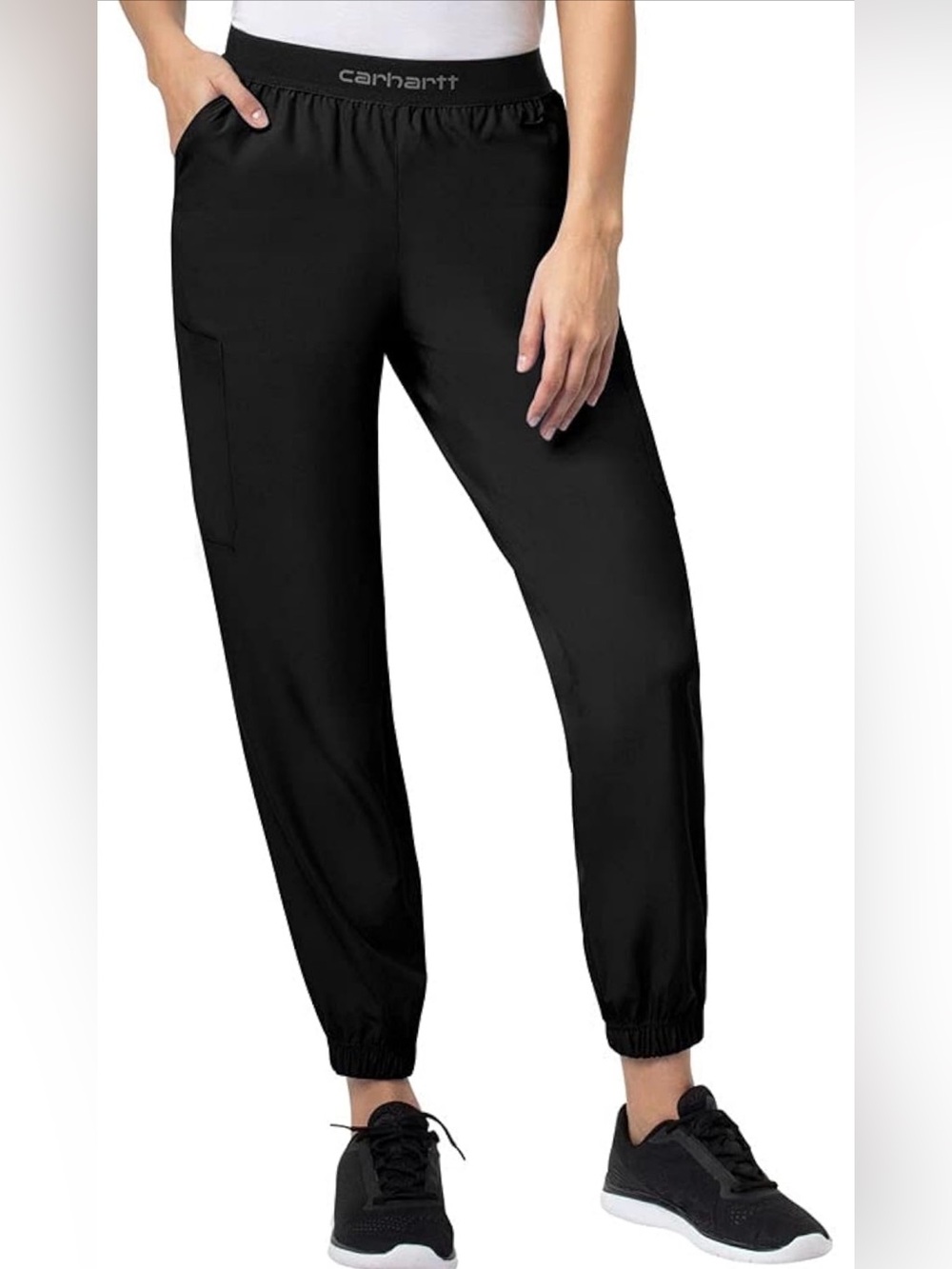 Carhartt Force Black Cargo Jogger Scrub Pants Women’s L Petite